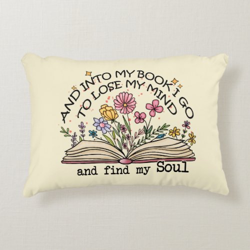 Floral Book Lover Accent Pillow