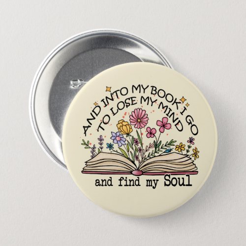 Floral Book Lover Button