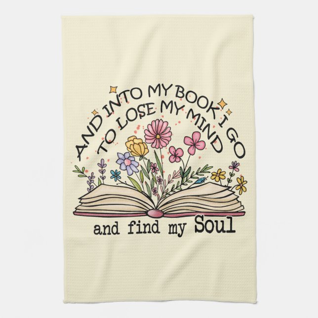 Floral Book Lover Kitchen Towel (Vertical)