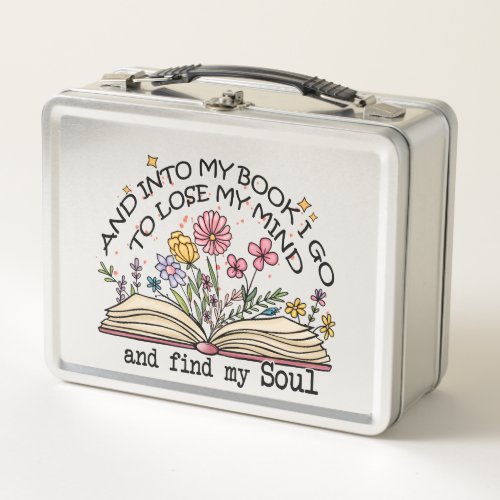 Floral Book Lover Metal Lunch Box