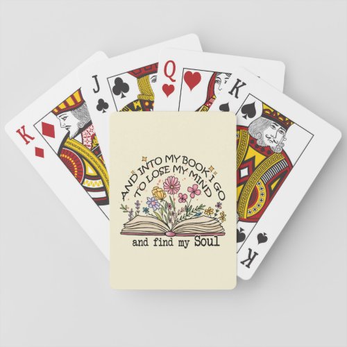 Floral Book Lover Poker Cards