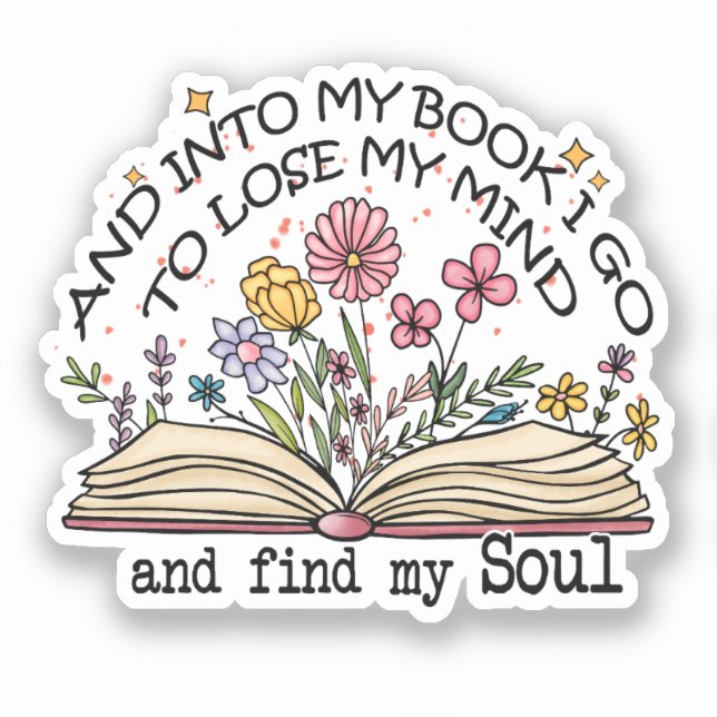 Floral Book Lover Sticker (Front)
