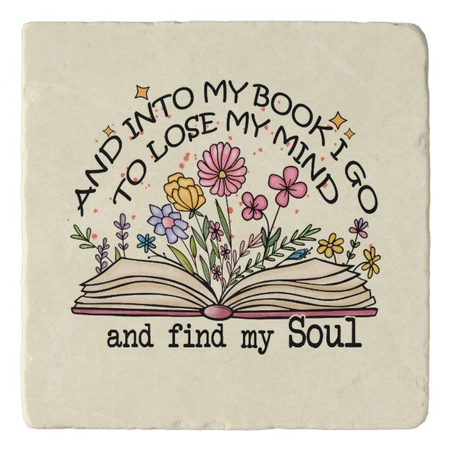 Floral Book Lover Trivet (Front)