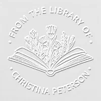 Personalised From the Library of Embosser Custom Book Embosser Floral  Library Stamp This Book Belongs to Embosser Custom Embosser for Books 