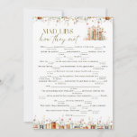 Floral Book Theme Mad Libs Bridal Shower Game Cards