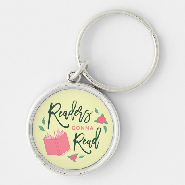 Floral Bookish Readers Gonna Read Keychain (Front)