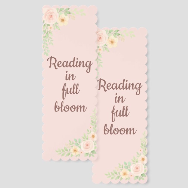 Floral Bookmark for Book Lovers (Front & Back)