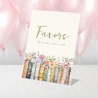 Floral Books Favors Sign