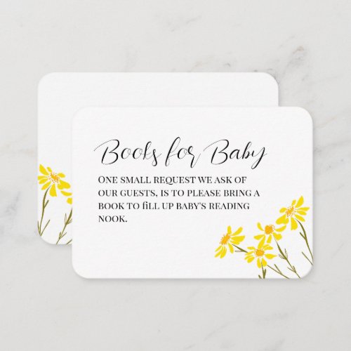 Floral Books for Baby Baby Shower Enclosure Card