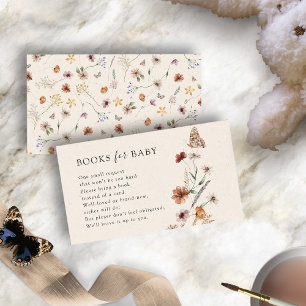 Floral Books for Baby Shower Enclosure Card