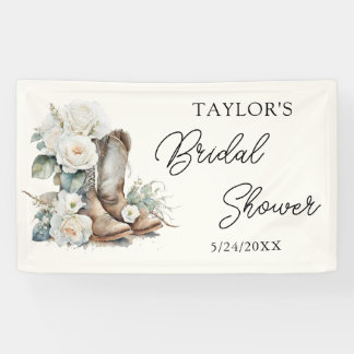 Floral Boots and Bubbly Western Bridal Shower Banner