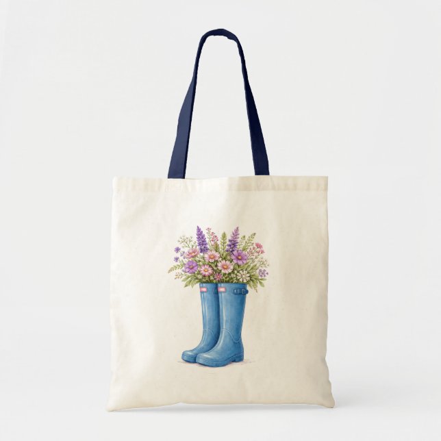 Floral Boots Tote Bag (Front)