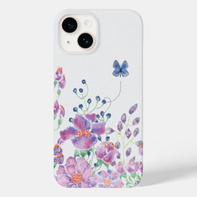 Floral Border and Butterfly Case-Mate iPhone Case (Back)