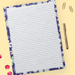 Floral Border Blue Lines Paper Pad - 8.5" x 11"<br><div class="desc">Timeless art and creations with a mix of classic vintage and modern designs.</div>