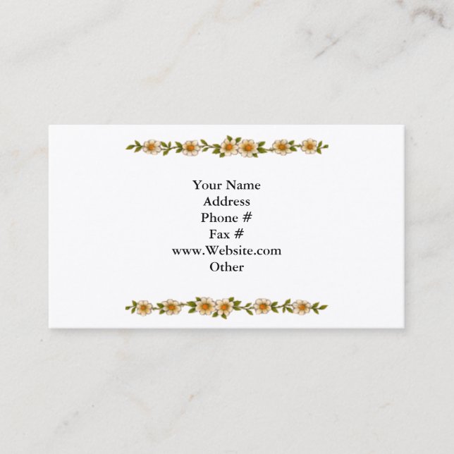 Floral Border Business Card (Front)