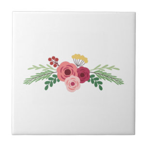 Floral Border Ceramic Tile
