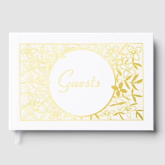 Floral border  foil guest book  (Front)