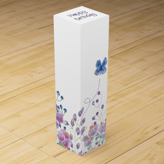 Floral Border for Birthday Wine Box (Front)