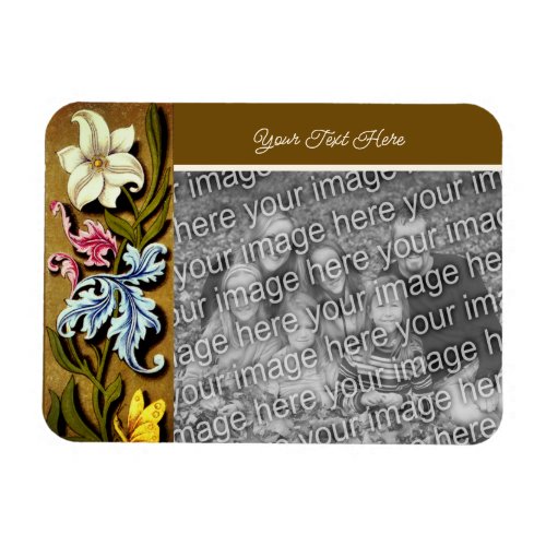 Floral Border Frame Personalized Add Your Photo Magnet