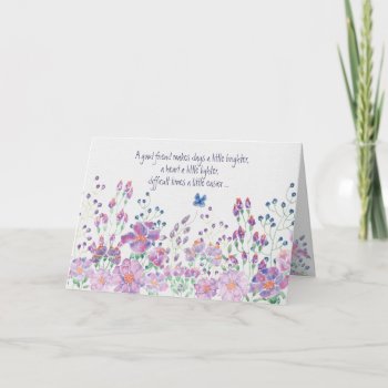 Floral Border Friend's Birthday Card by dryfhout at Zazzle