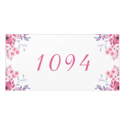 Floral Border House Number Sign