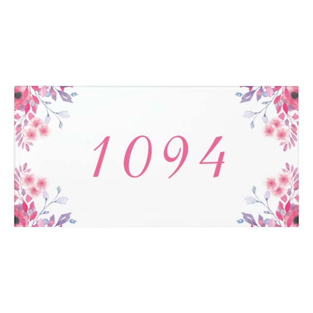 Floral Border House Number Sign (Classic Front)