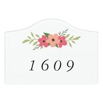 Floral Border House Number Sign by OS_Designs at Zazzle