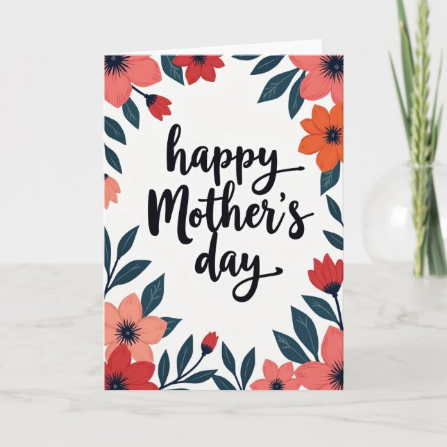 Floral Border Message Card (Front)