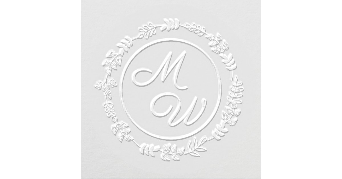 Floral Border Monogram Embosser Template Zazzle Floral Border Monogram Embosser Template Zazzle