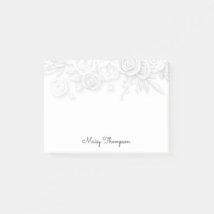 Floral Border Monogram Name Post-it Notes
