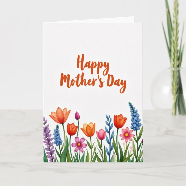 Floral Border Mothers Day Card (Front)