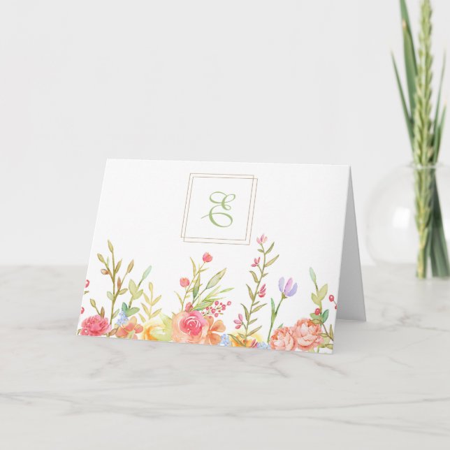 Floral Border Note Card (Front)