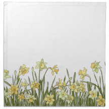 Floral border of yellow daffodils on a