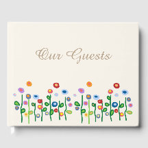 Floral border on light cream guestbook
