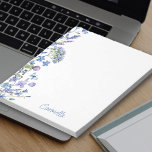Floral Border Periwinkle Wildflowers Personalized Notepad<br><div class="desc">Pretty floral notepad with dainty wildflowers,  to personalize with your name. This watercolor floral design has a border of periwinkle and pale purple wild flowers with hand lettered typography.</div>