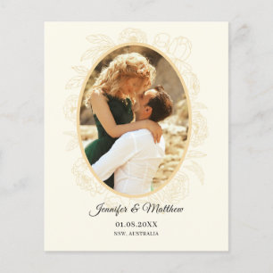 Floral Border Photo Save the Date Invitation Flyer