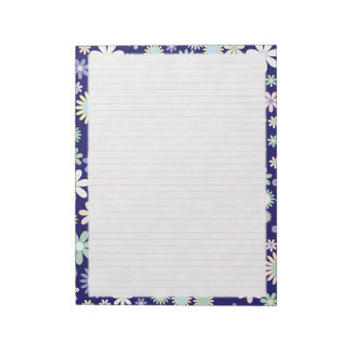 Floral Border - Pink College Ruled Paper 8.5"x11" Notepad