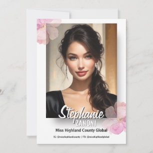 Floral Border Promotional Pageant Prints   QR Code Invitation
