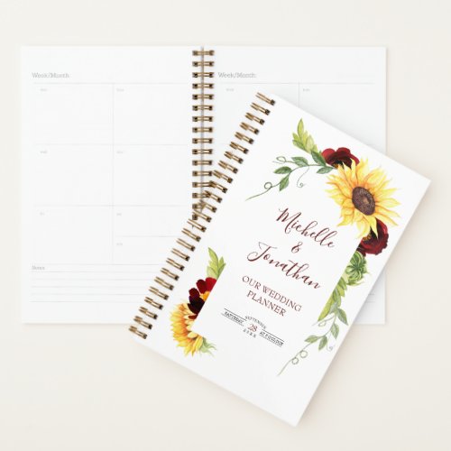 Floral Border Red Rose Sunflower Wedding Planner