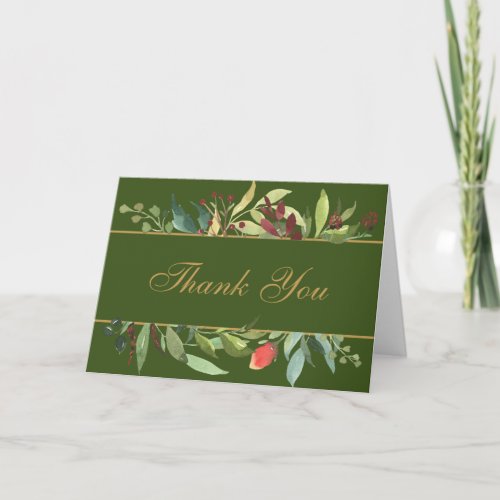 Floral Border Thank You Card