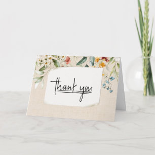 Floral Border Thank You Card