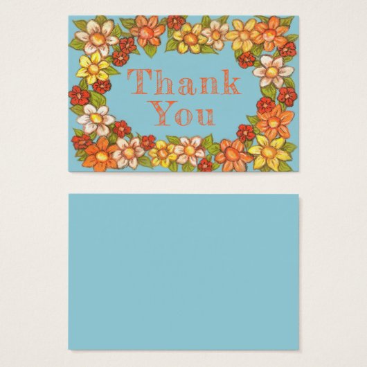 Floral Border Thank You Card2 (Front & Back)