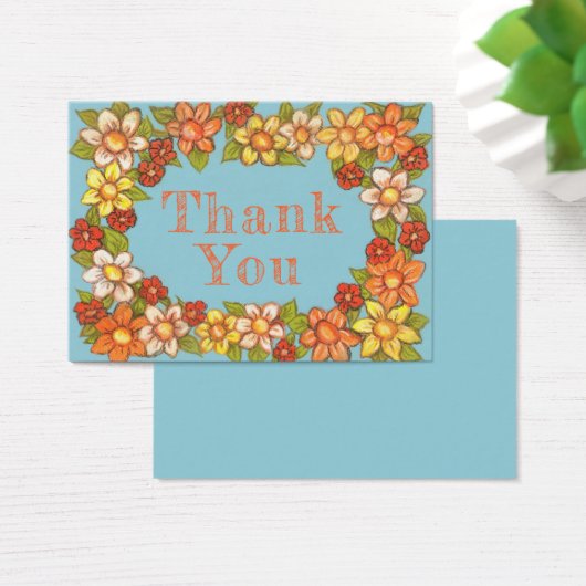 Floral Border Thank You Card2 (Desk)