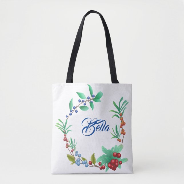 Floral border tote bag (Front)