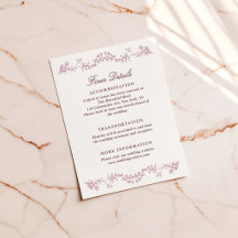 Floral Border Wedding Details
