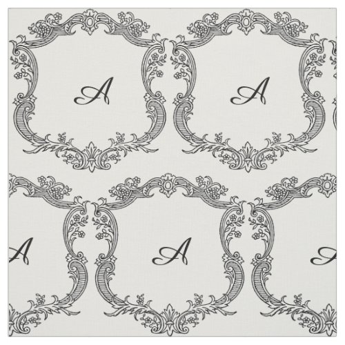 Floral Border with Monogram Fabric