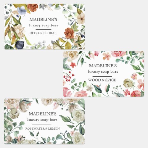 floral borders soap bars elegant adhesive labels