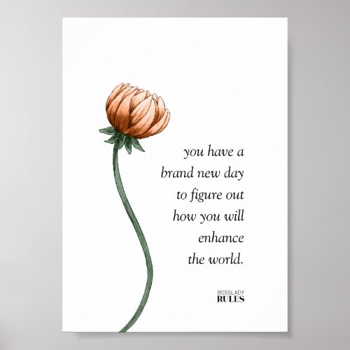 Floral Boss Lady Motivational Quote Poster