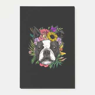 Floral Boston Terrier Dog Spring Nature Dog Lovers Post-it Notes