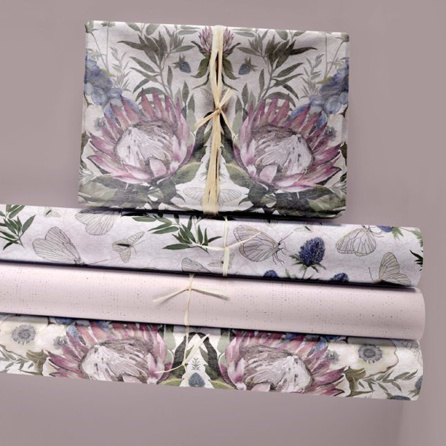Floral Botanical And Butterfly Decoupage Wrapping Paper Sheets (Elegant Romantic Botanical Floral And Butterfly Wrapping Paper Sheets from Studio Posies.)